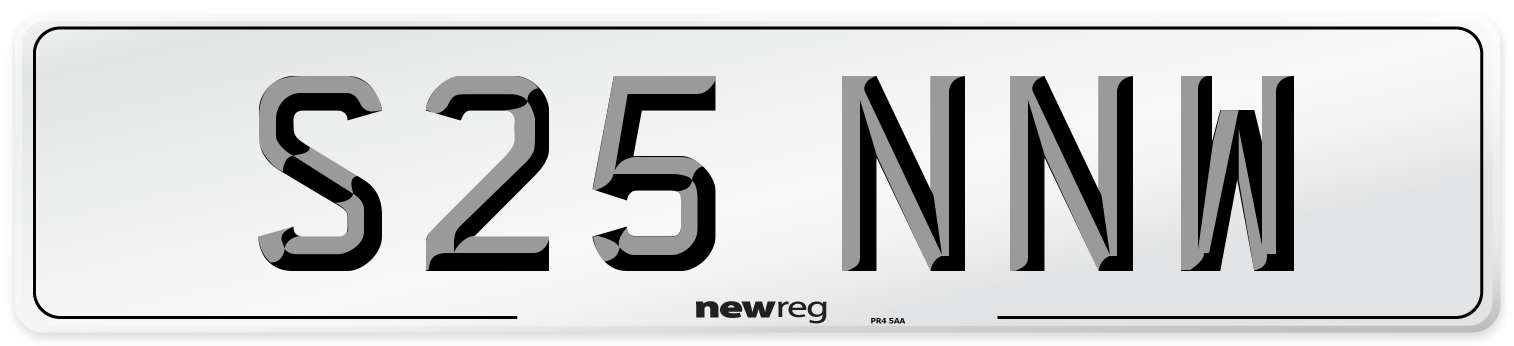 S25 NNW Number Plate from New Reg